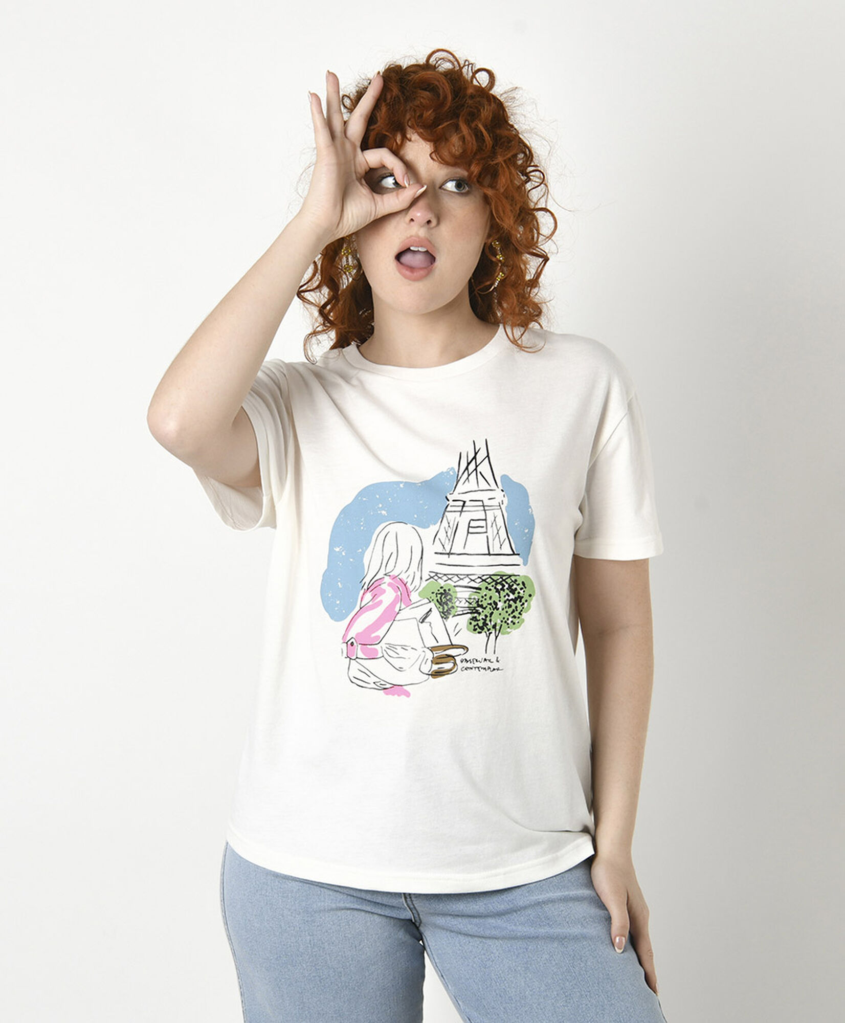 Polera mujer estampado paris Polera mujer estampado paris