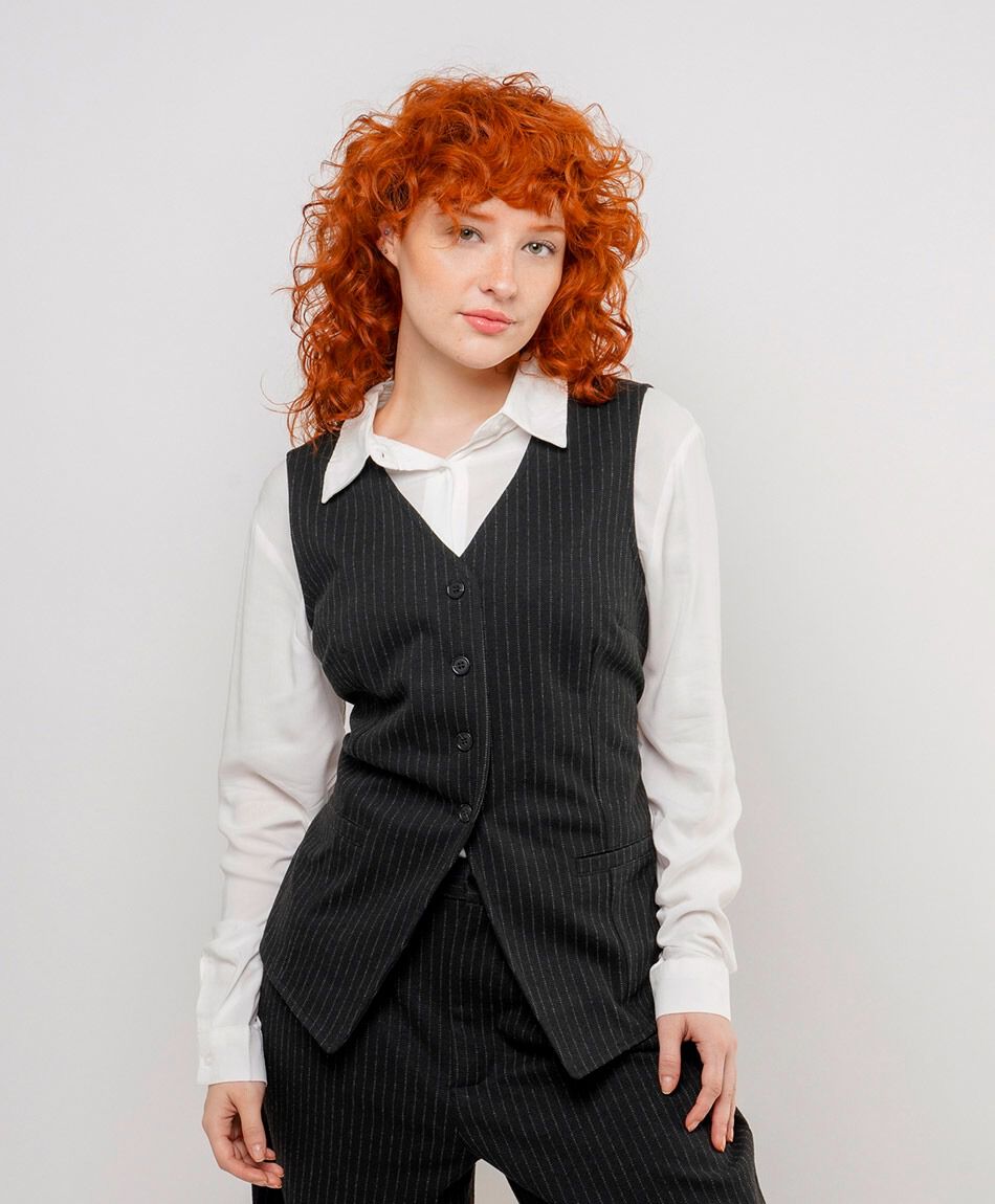 Vest mujer jacquard lineas elegantes
