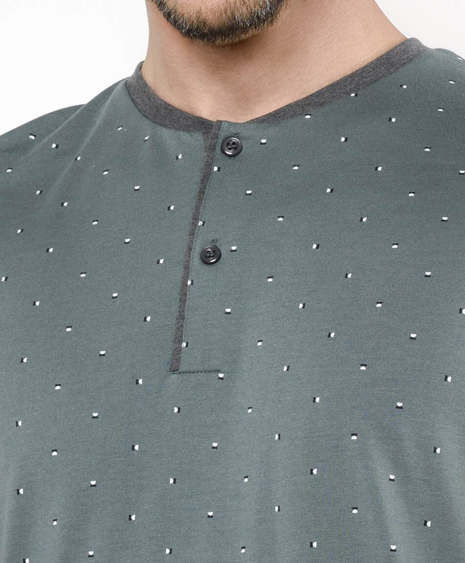 Pijama hombre puntos verde