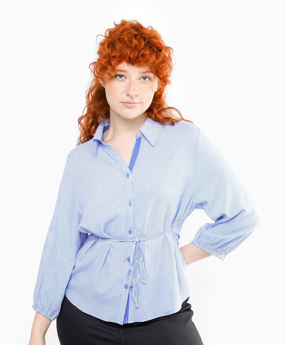 Blusa mujer lazo cintura