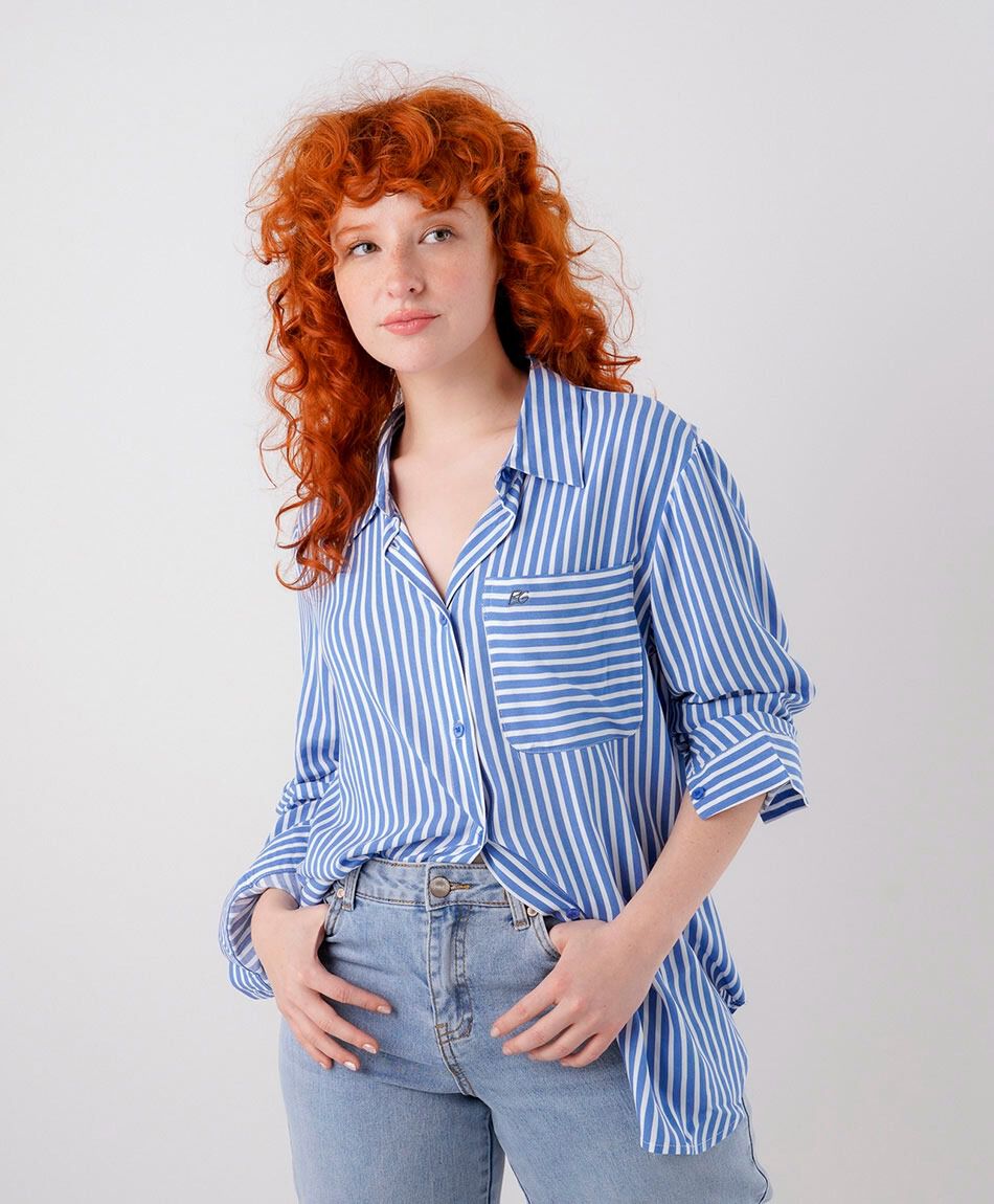 Blusa mujer l&iacute;neas bolsillo