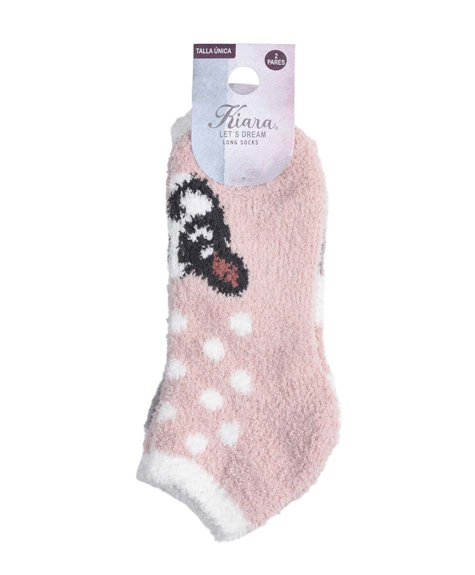 Pack 2 calcetines mujer cortos l&iacute;neas y puntos