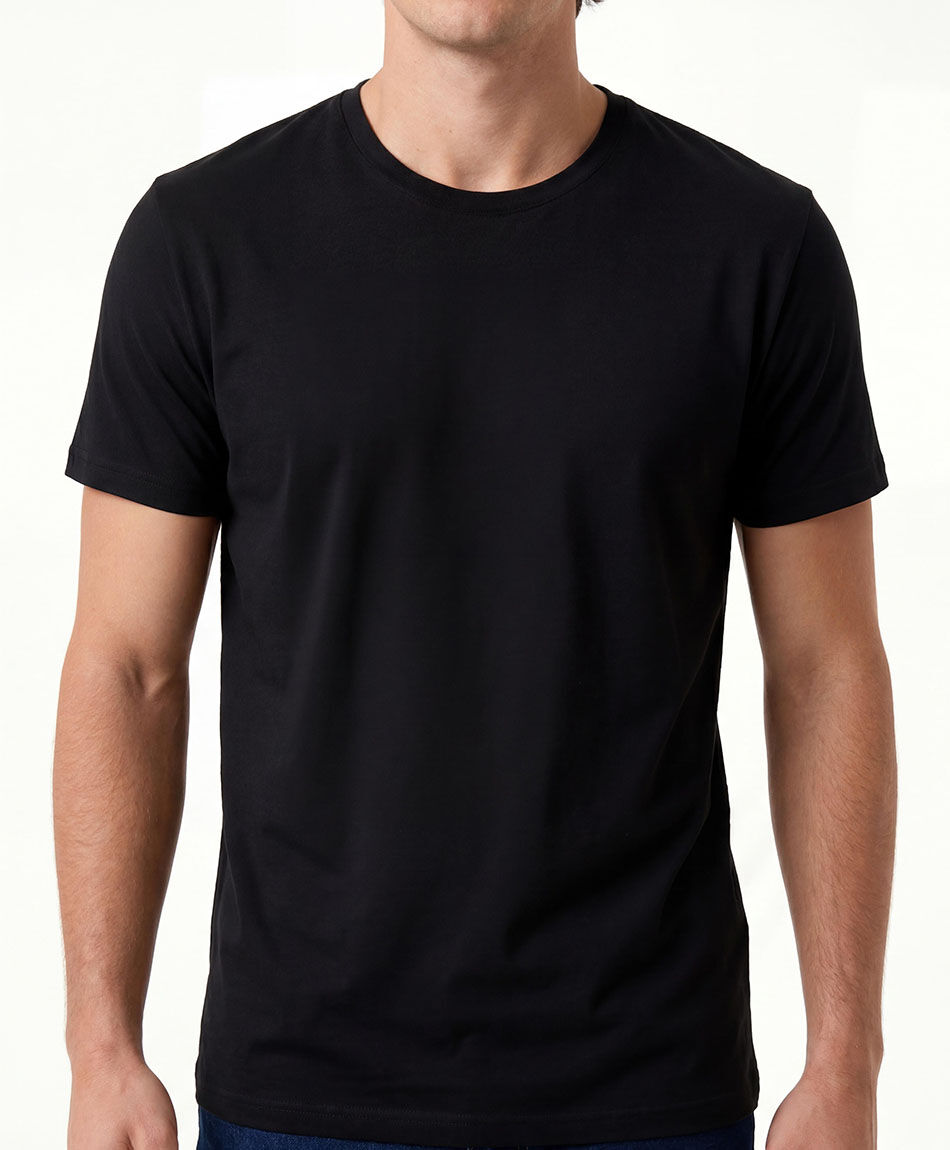Polera hombre parche manga lisa