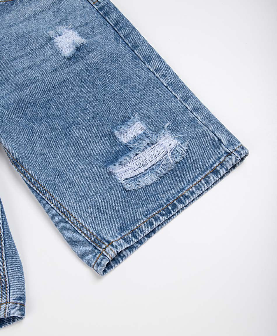 Bermuda hombre denim destroy azul