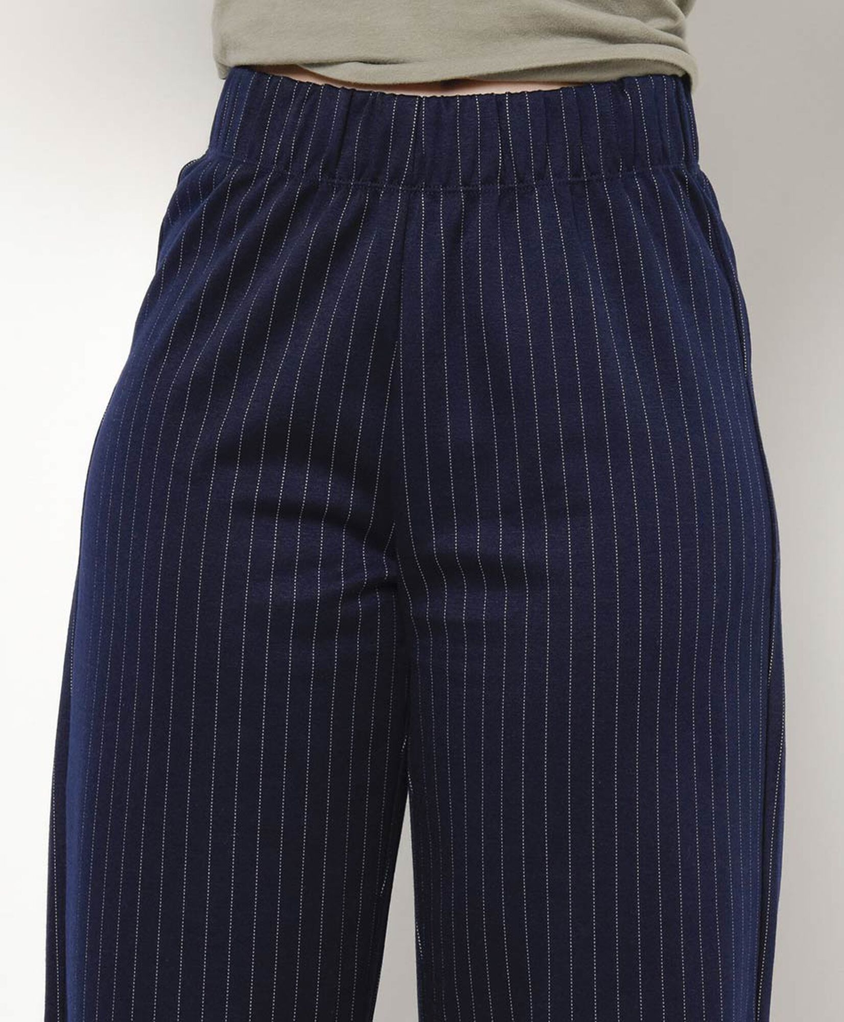 Pantalón mujer azul líneas wide Pantalón mujer azul líneas wide