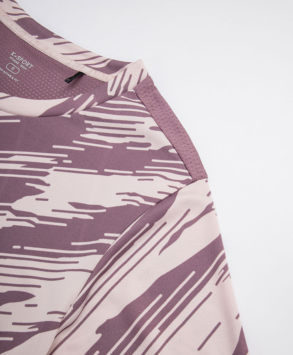 Polera deportiva mujer constrate morado