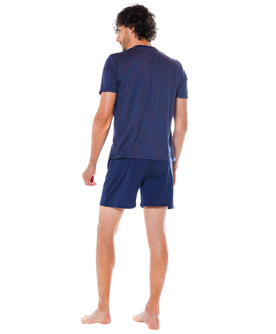 Pijama corto estampado bolsillo