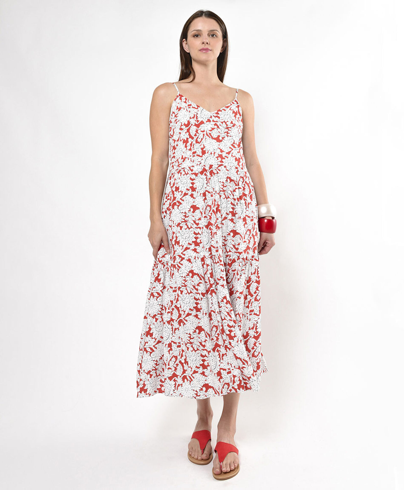 Vestido mujer estampado floreado bicolor Vestido mujer estampado floreado bicolor
