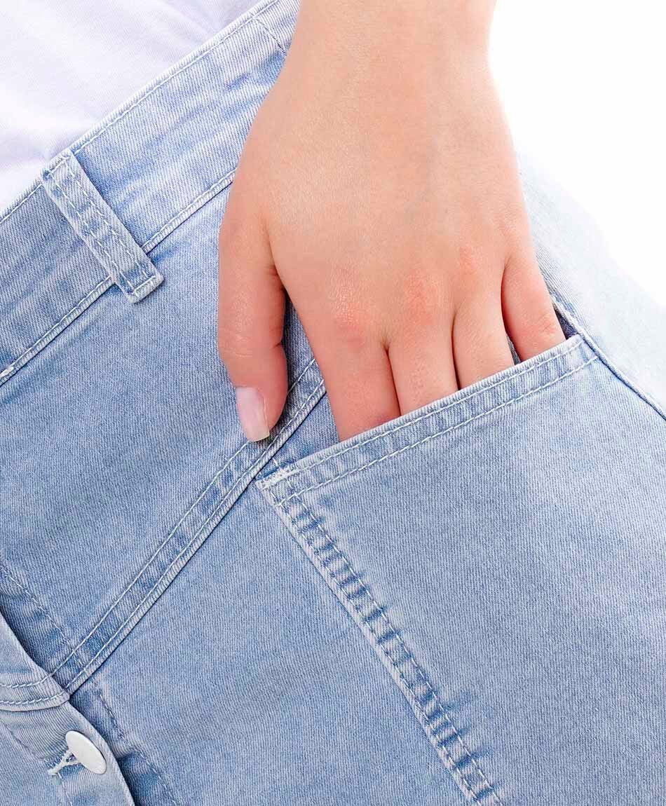 Mini falda mujer cortes bolsillos