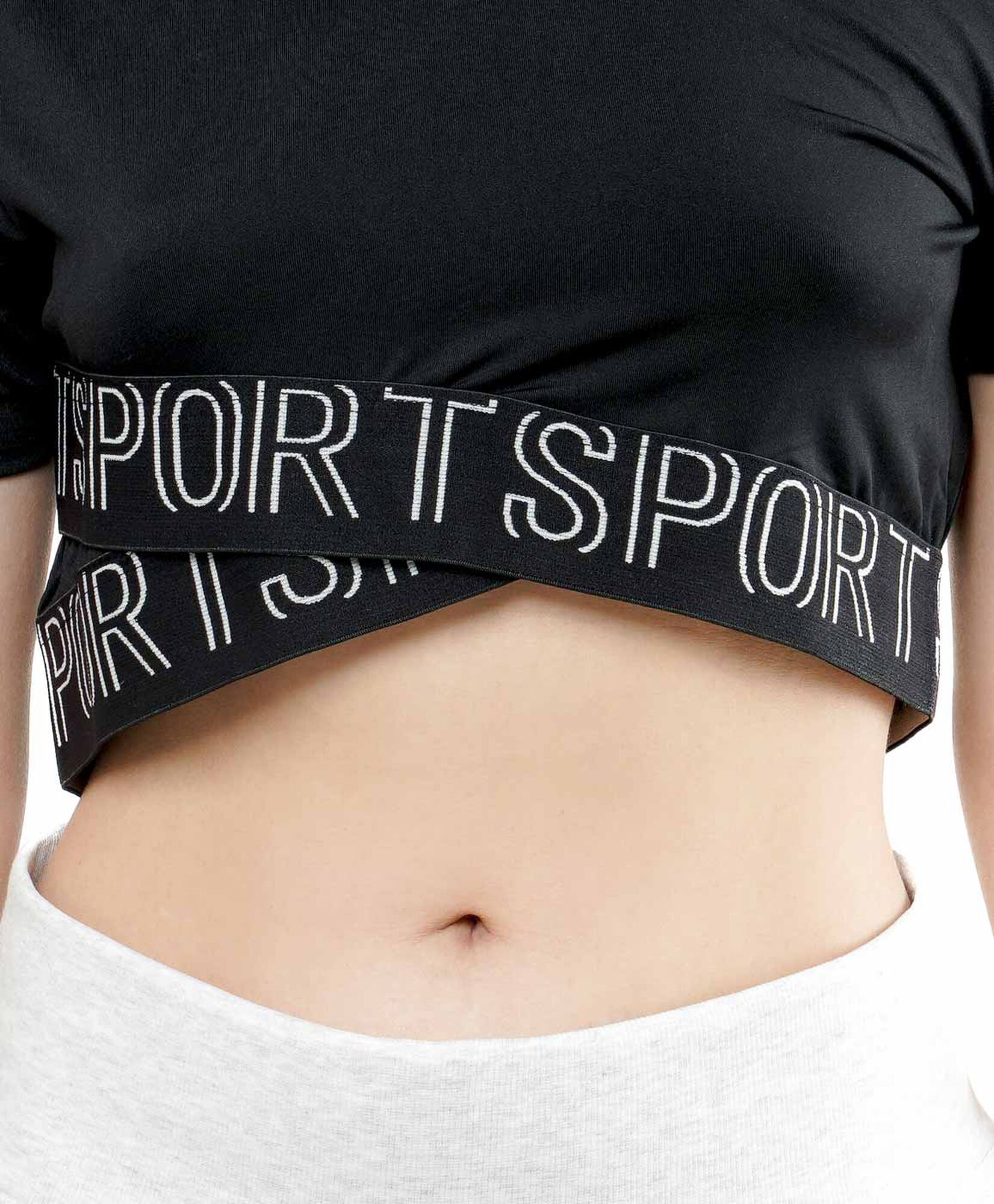 Polera deportiva mujer cruzada crop Polera deportiva mujer cruzada crop