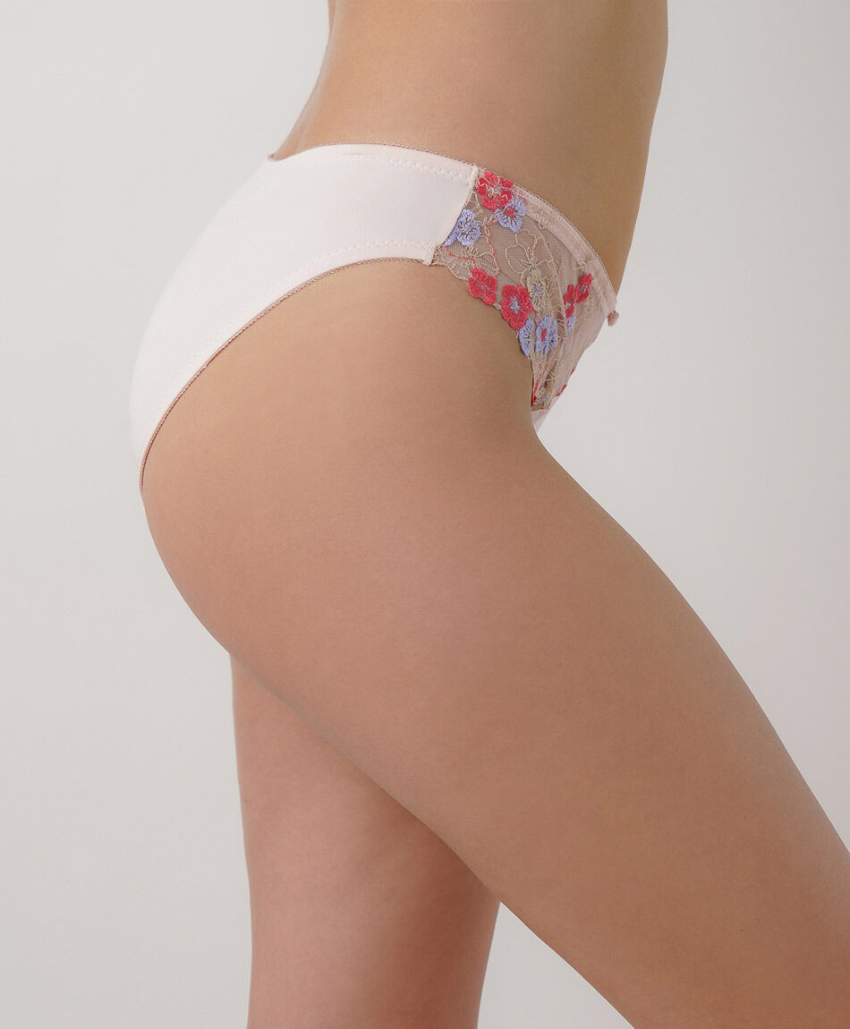 Calz&oacute;n bikini mujer mesh mix flores