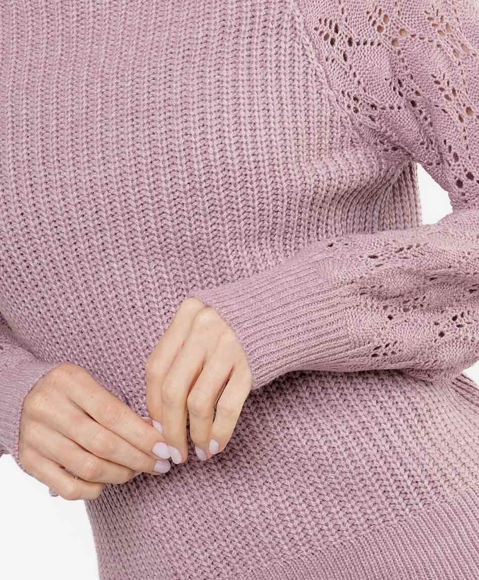 Sweater mujer manga tejida