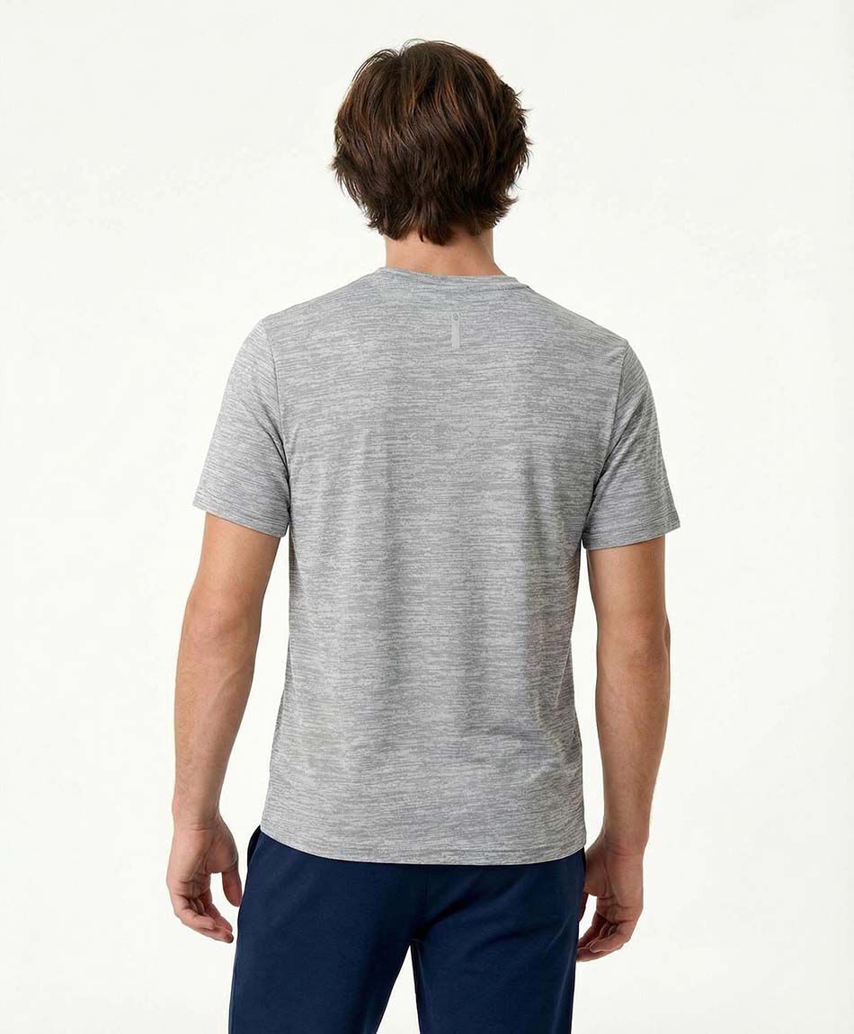 Polera deportiva hombre contraste gris