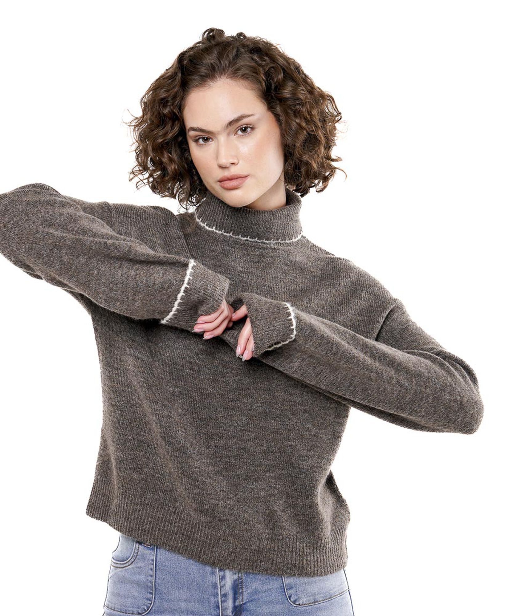 Sweater mujer liso cuello alto Sweater mujer liso cuello alto