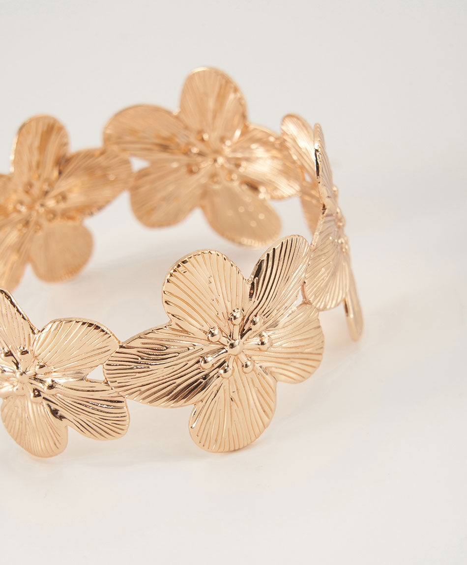 Pulsera mujer flores gold