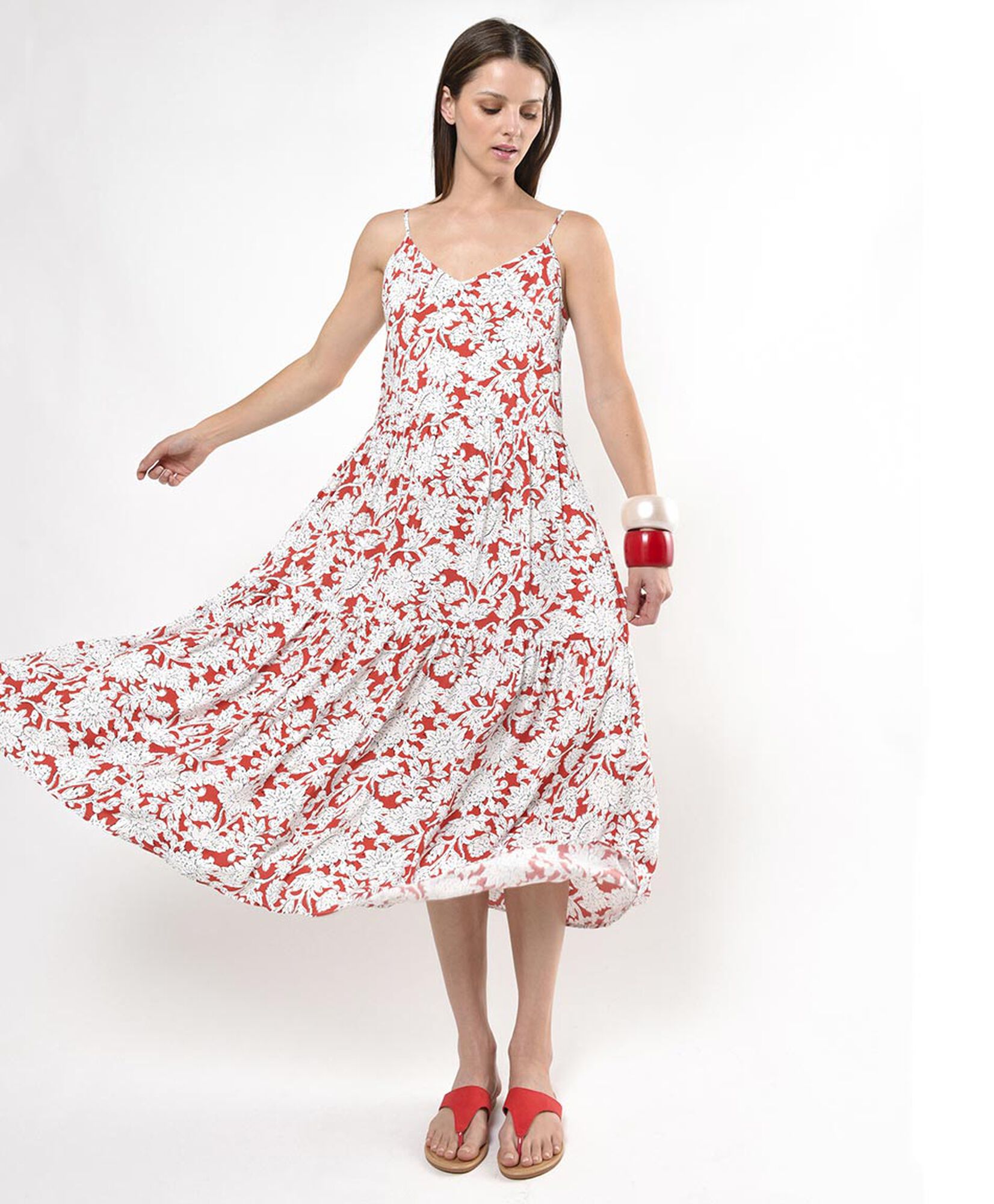 Vestido mujer estampado floreado bicolor Vestido mujer estampado floreado bicolor