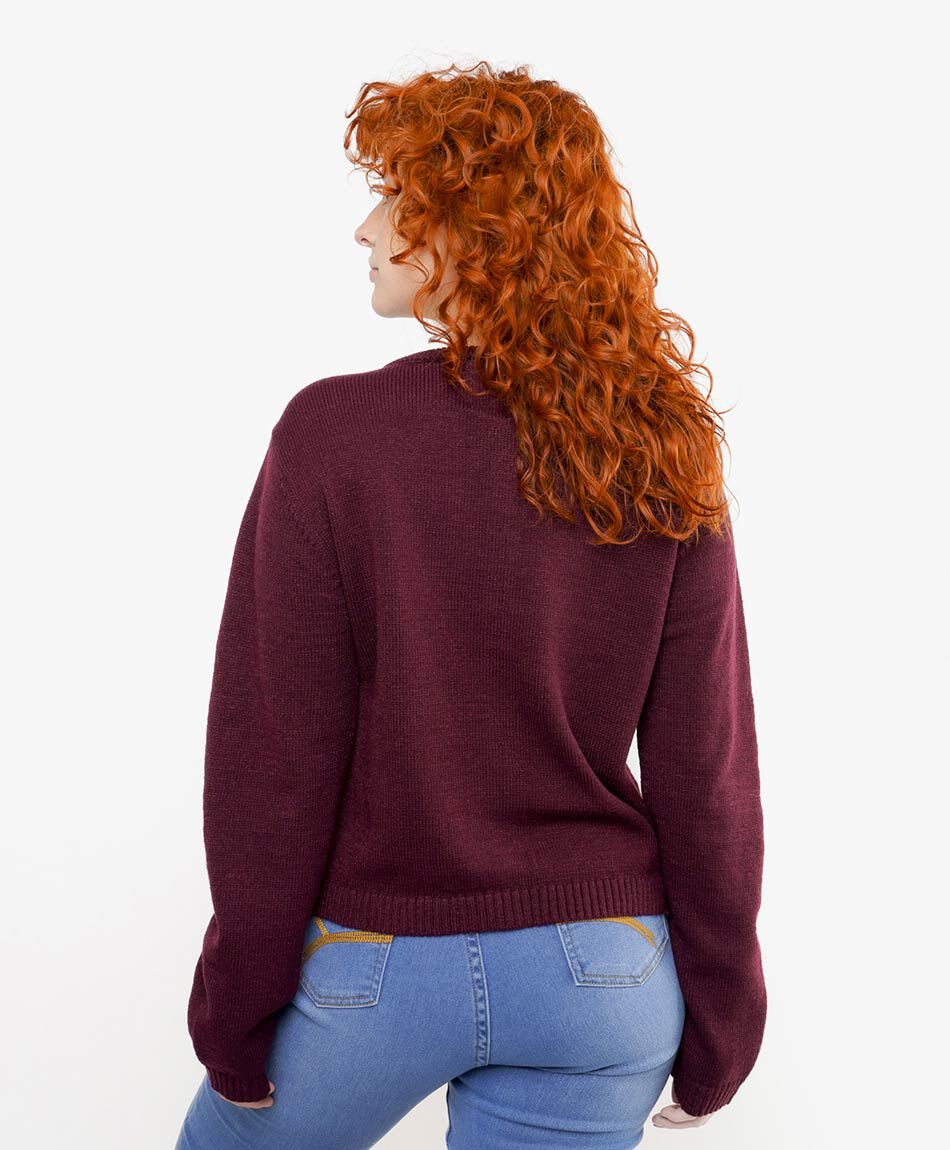 Cardigan mujer burdeo