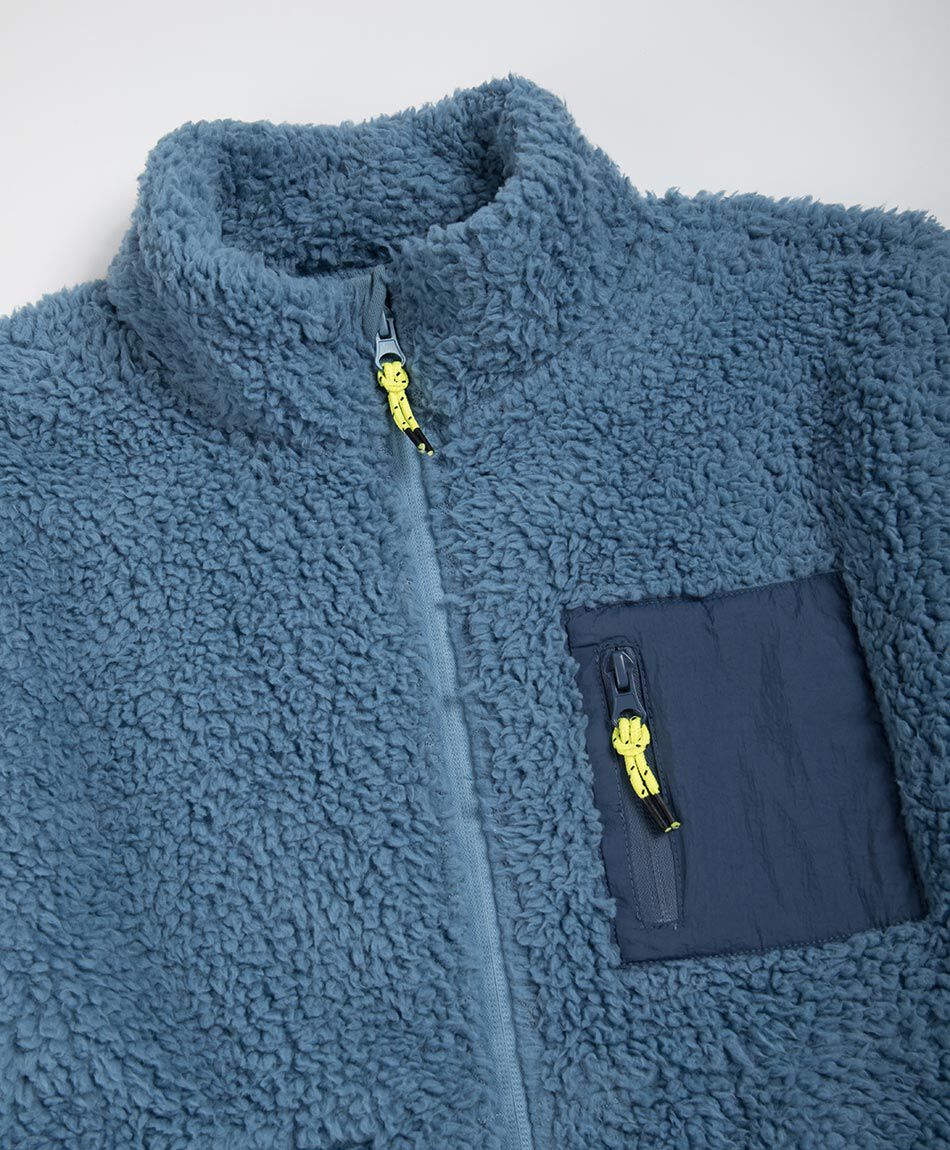 Poler&oacute;n ni&ntilde;o sin gorro sherpas blue