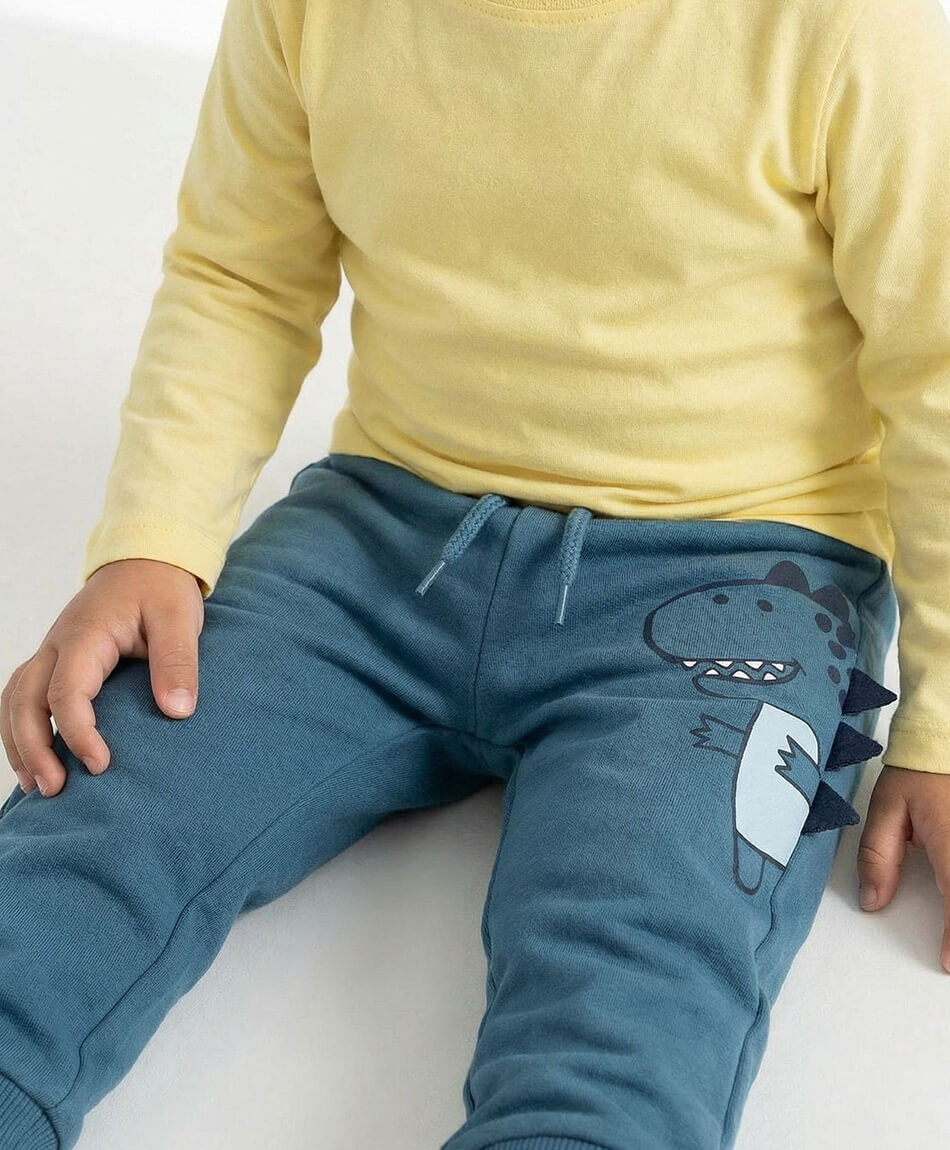 Pantal&oacute;n beb&eacute; buzo dise&ntilde;o dinosaurio