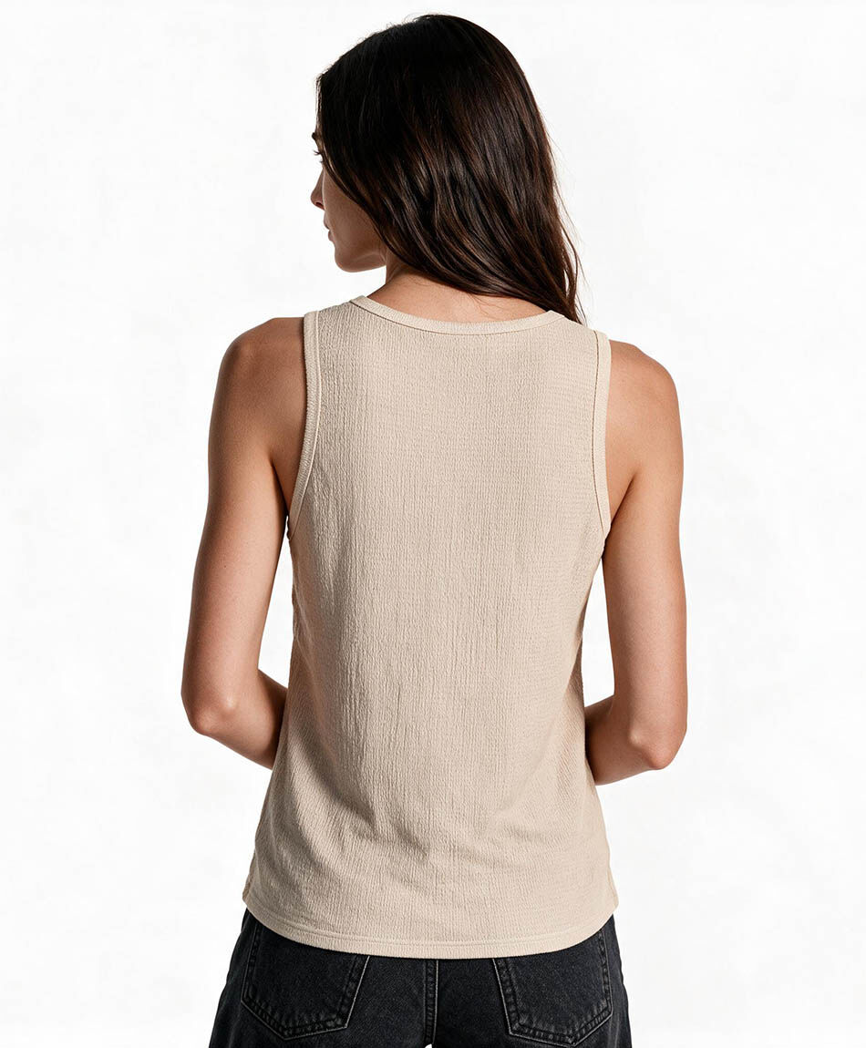 Polera mujer sin mangas textura
