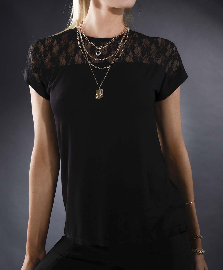 Polera oversize manga mini cuello redondo