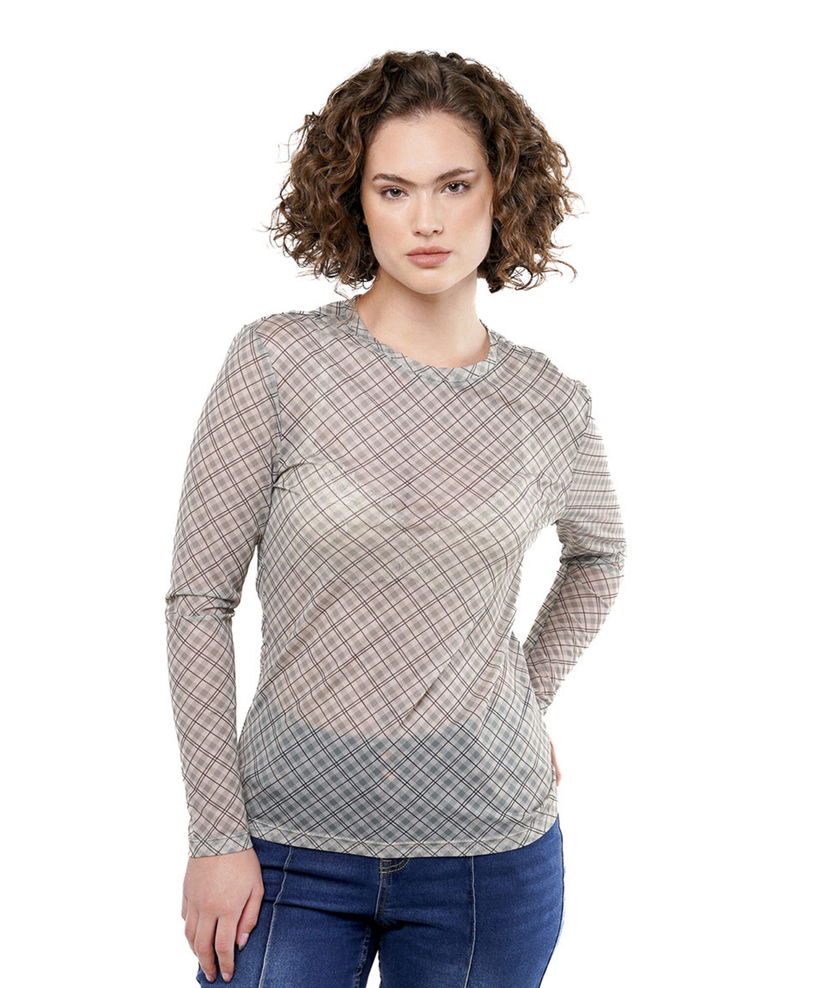 Polera mujer rombos mesh Polera mujer rombos mesh