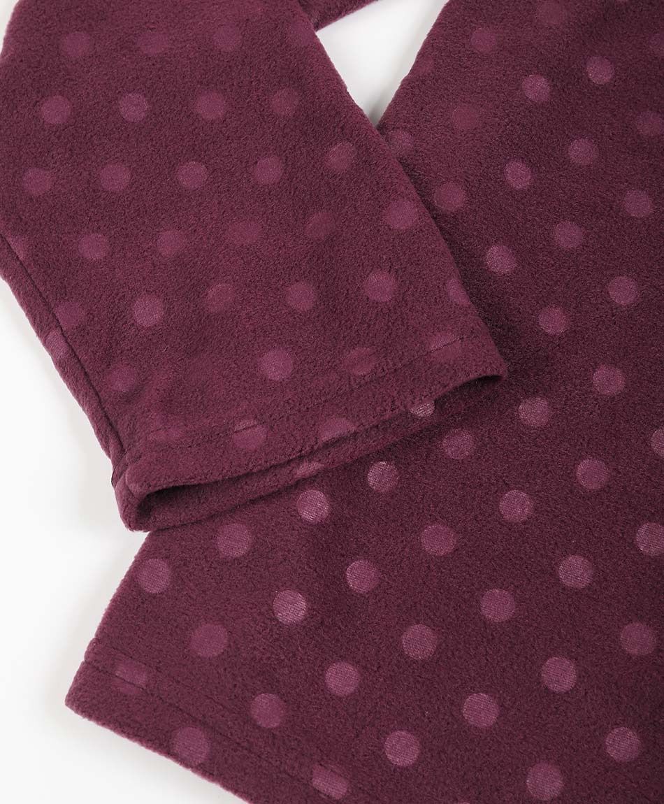 Pijama mujer polar camisero puntos