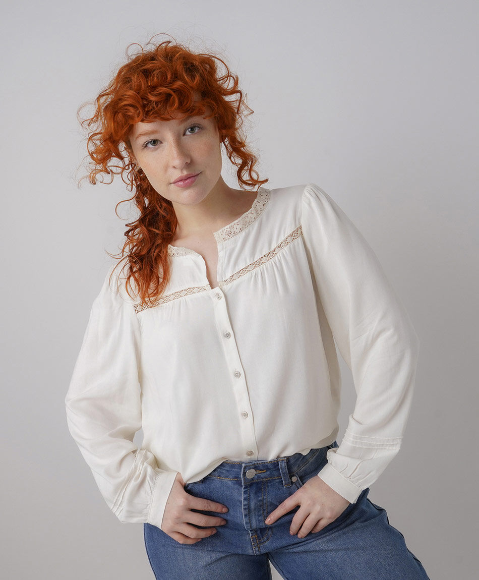Blusa mujer detalle encajes