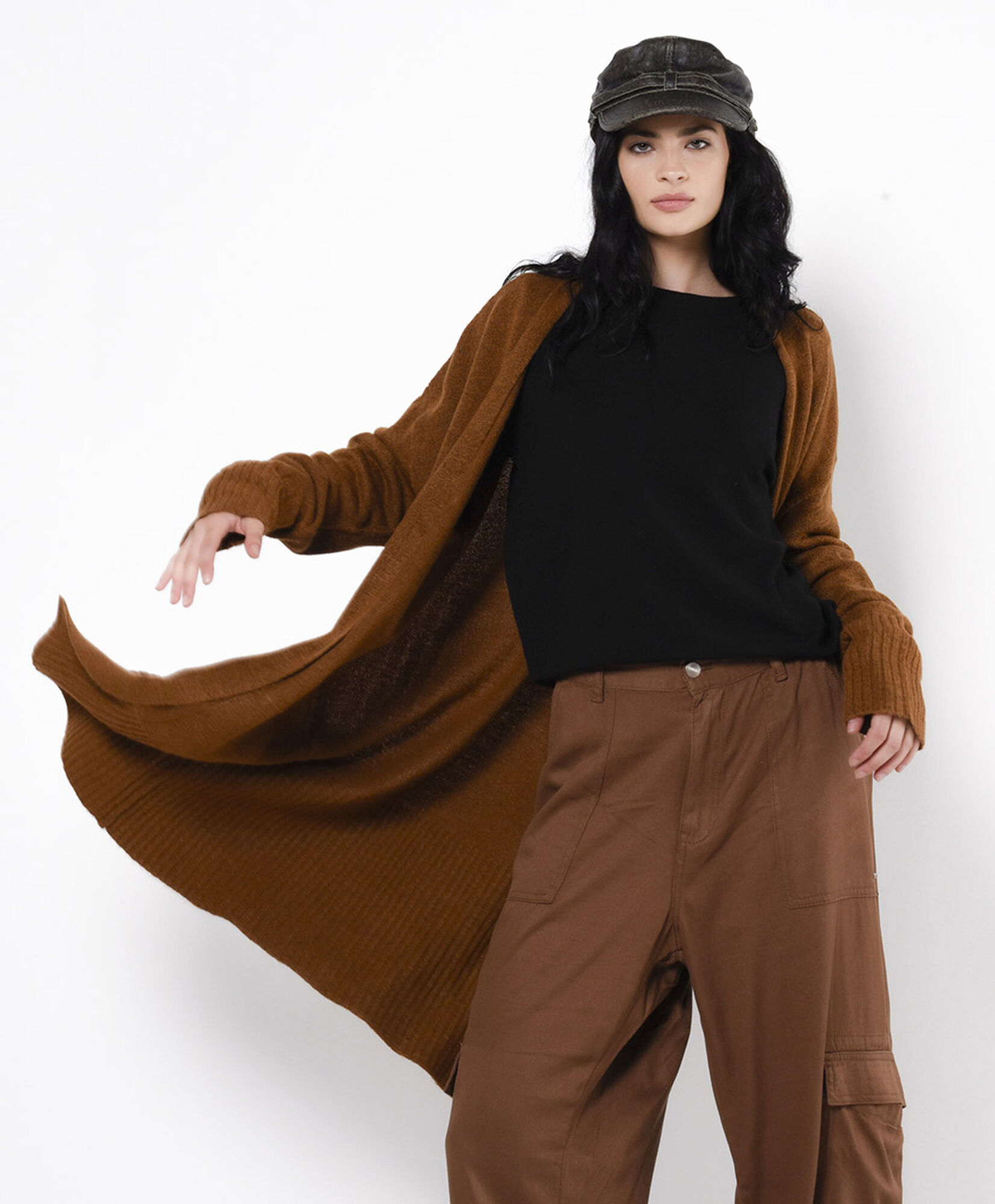 Cardigan mujer largo café Cardigan mujer largo café
