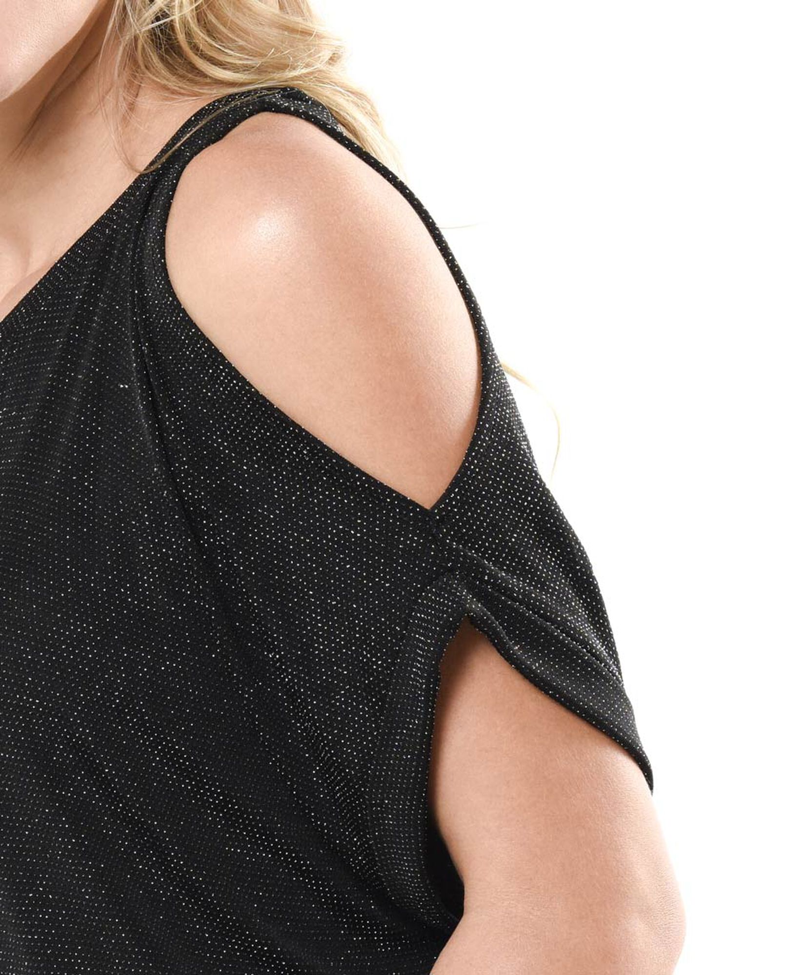 Polera mujer hombro abierto lurex Polera mujer hombro abierto lurex