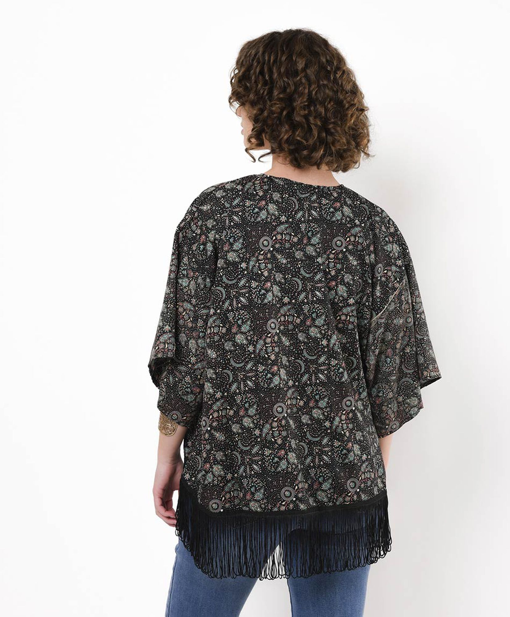 Kimono mujer flecos corto Kimono mujer flecos corto