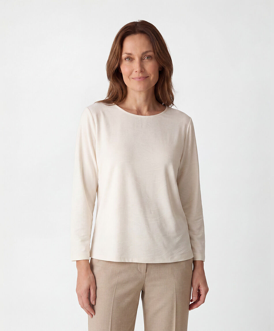 Polera mujer jacquard ondas
