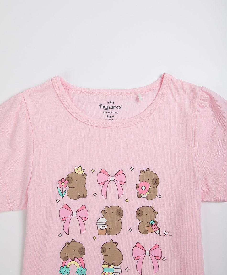 Polera beb&eacute; capibaras cintas
