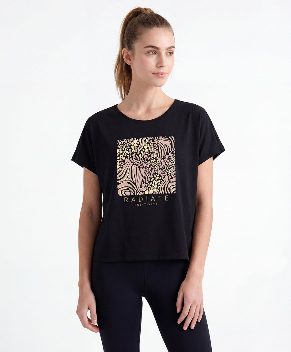 Polera deportiva mujer cuadro print