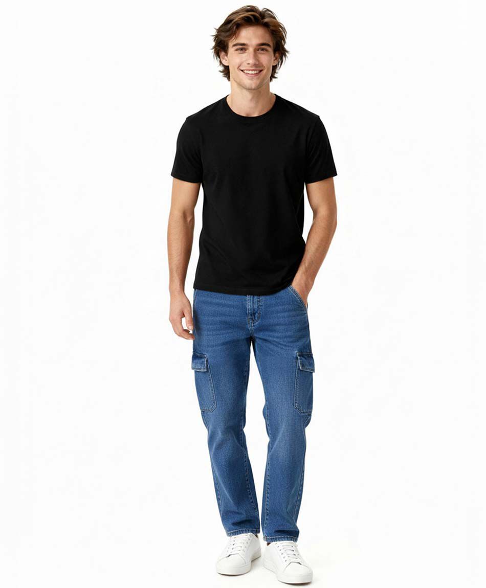 Jeans hombre cargo baggy