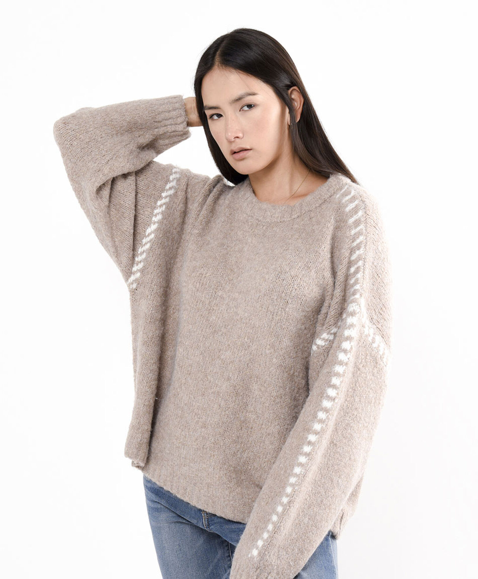 Sweater mujer detalles mangas Sweater mujer detalles mangas