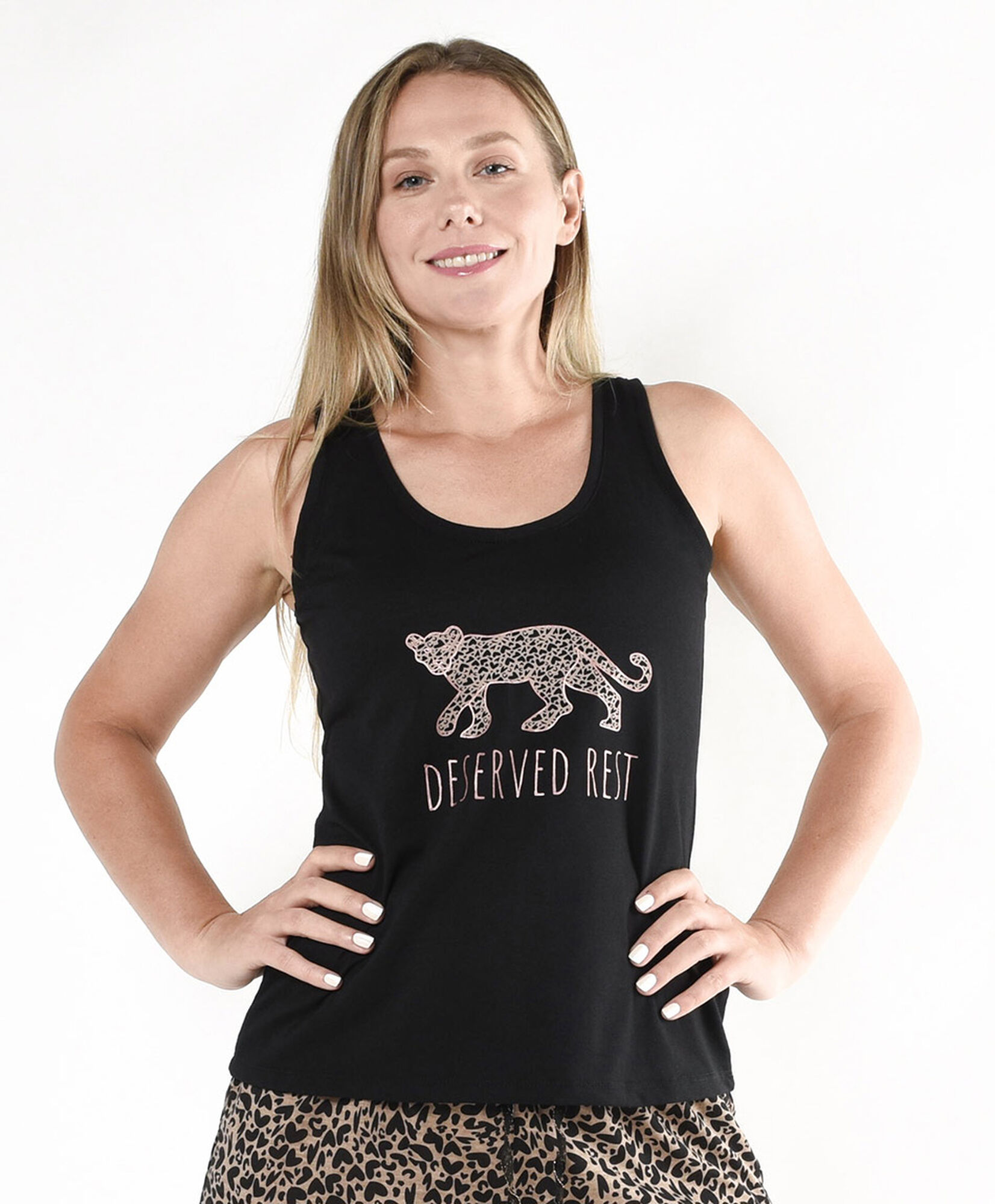 Pijama mujer animal print leopardo short Pijama mujer animal print leopardo short