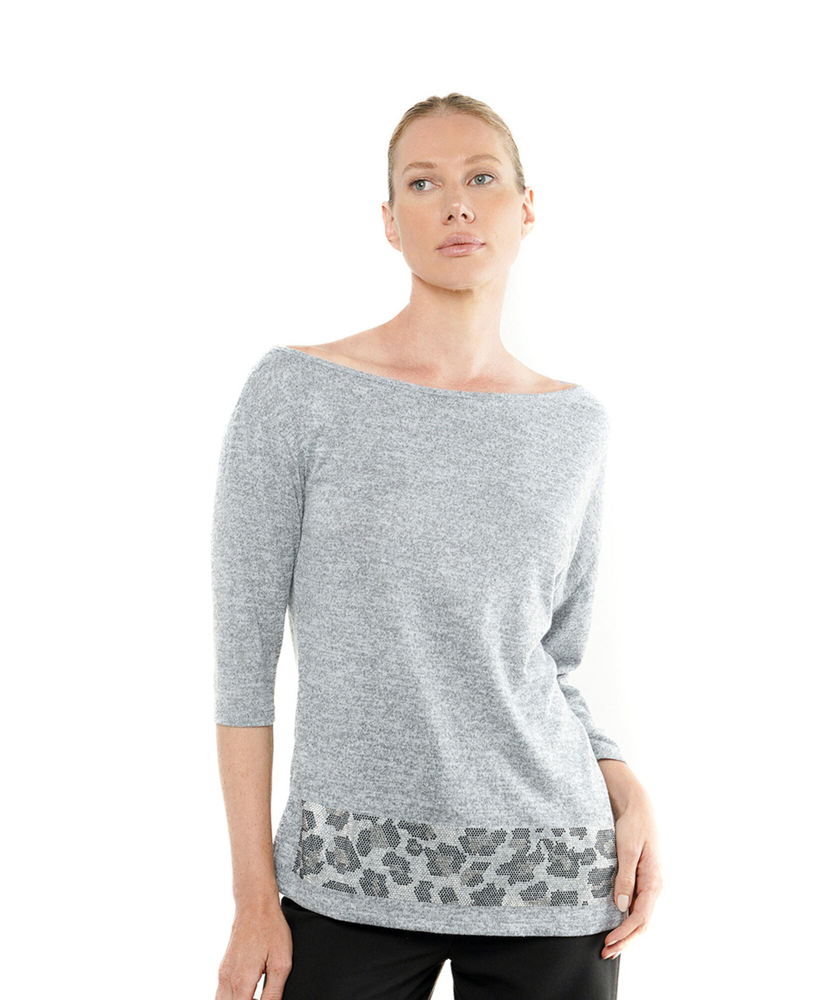 Polera mujer lanosa brillos animal print Polera mujer lanosa brillos animal print