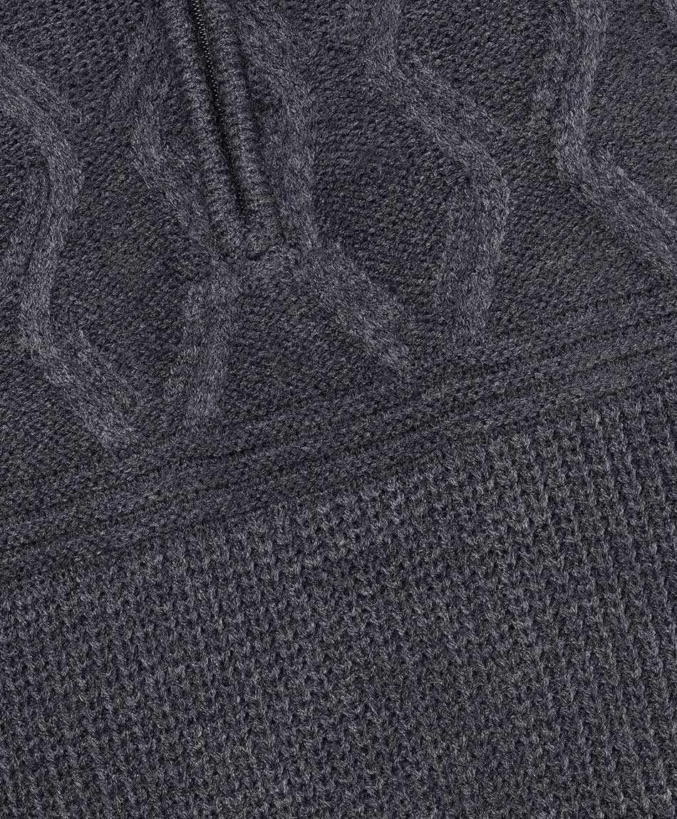 Sweater hombre cierre medio texturizado