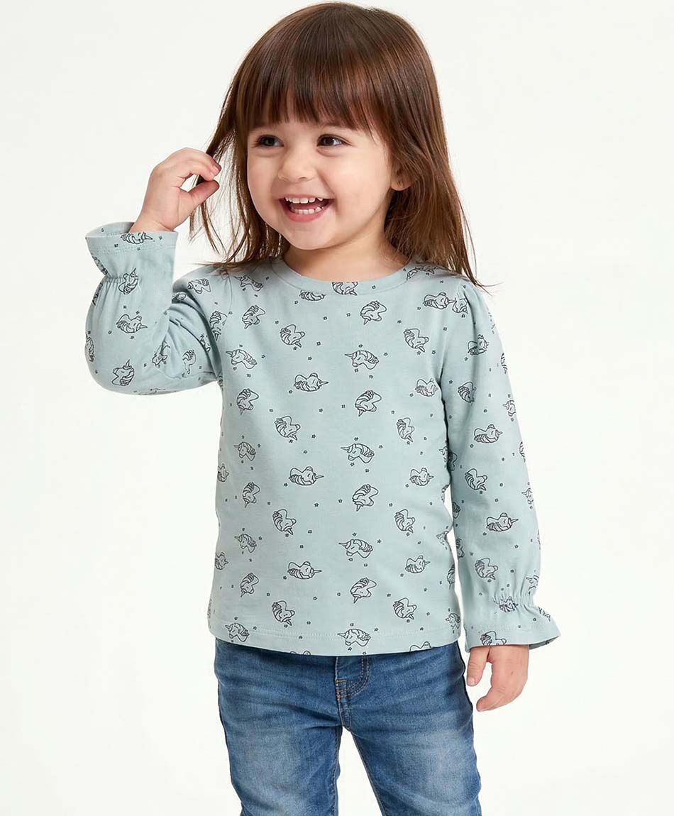 Polera beb&eacute; look unicorinio