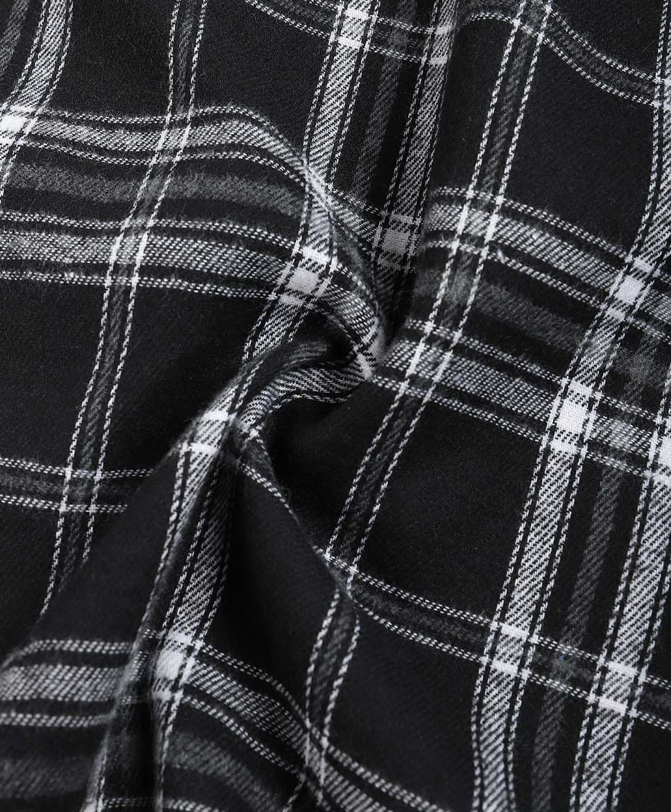 Camisa hombre franela negro