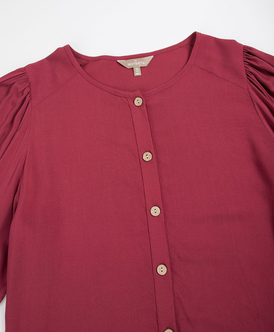 Blusa mujer botones manga globo