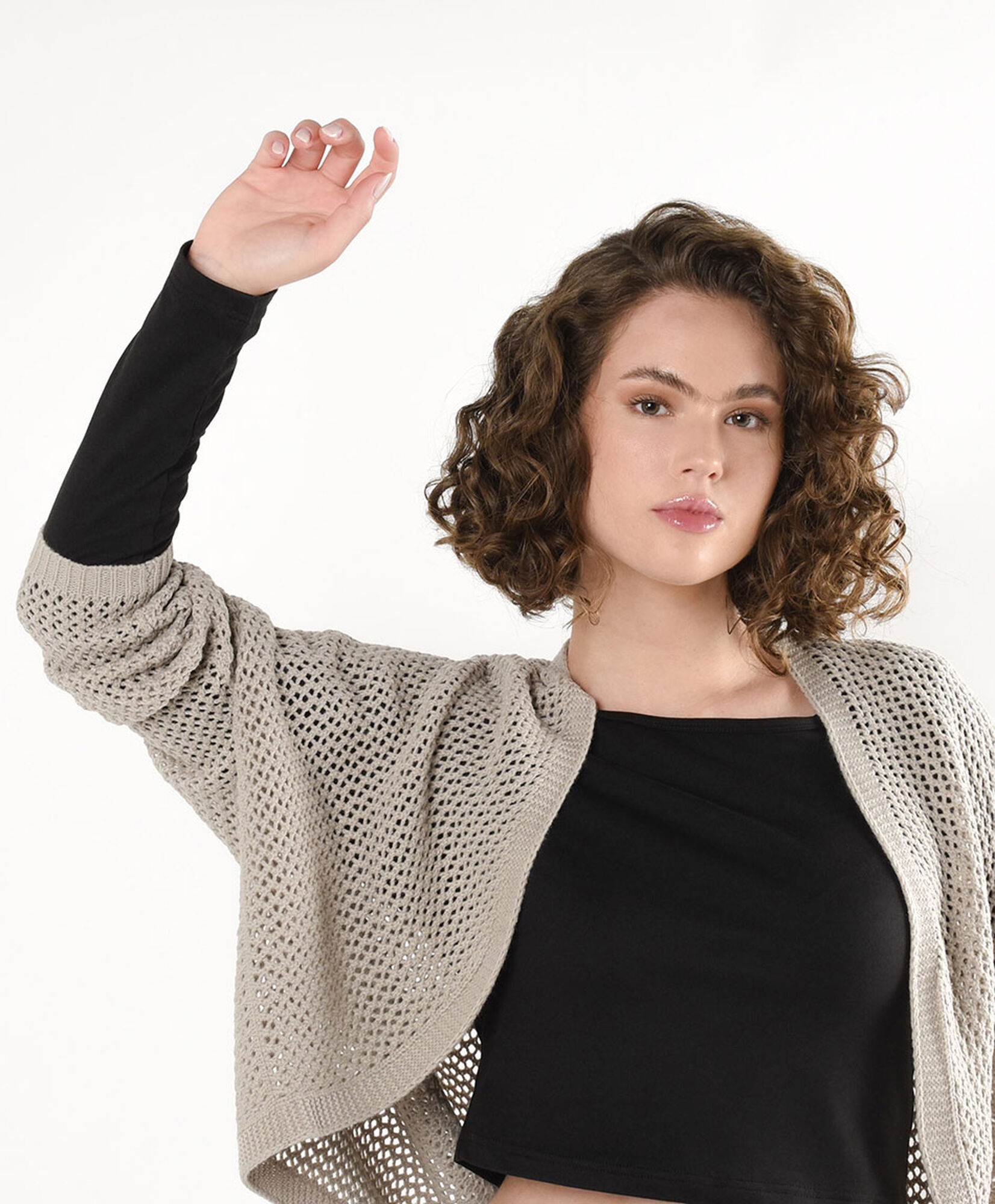 Cardigan mujer calado media manga Cardigan mujer calado media manga