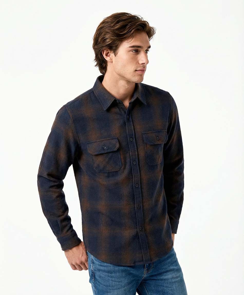 Chaqueta hombre le&ntilde;adora franela escosesa