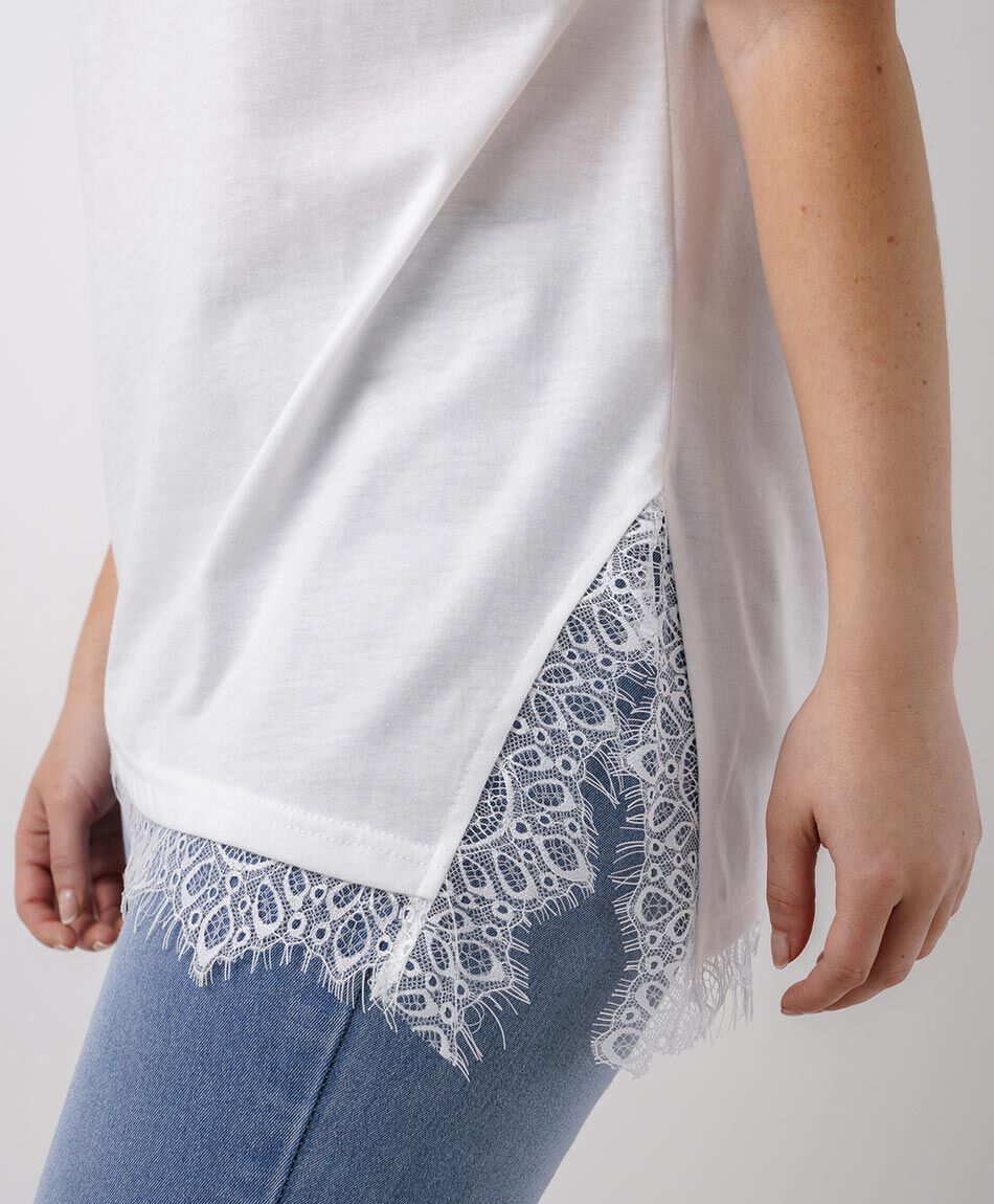 Polera mujer encaje inferior