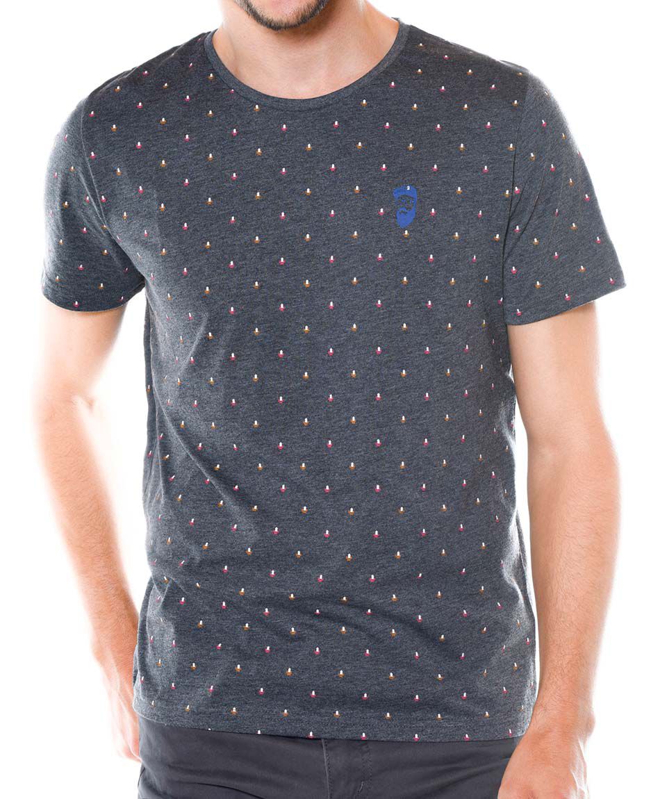 Polera estampada cuello redondo