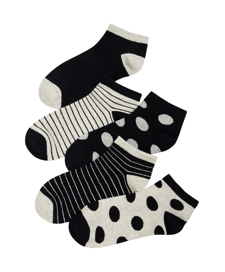 Pack 5 calcetines mujer cortos lunares