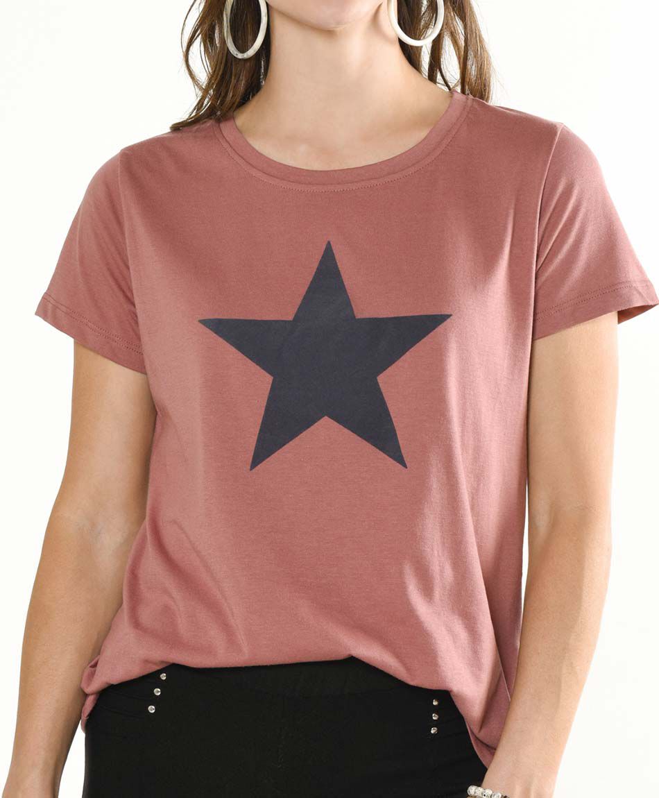 Polera manga corta cuello redondo