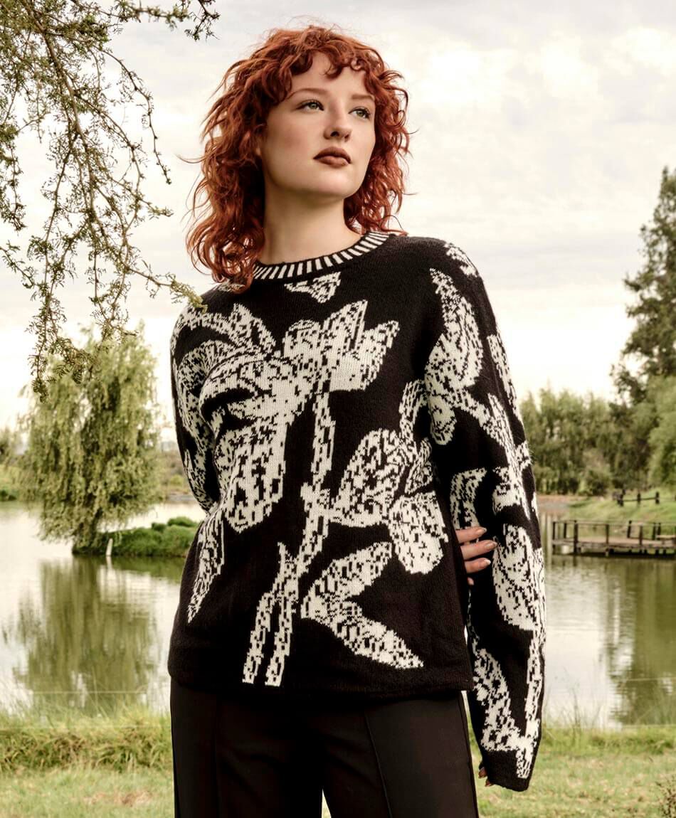 Sweater mujer floreado