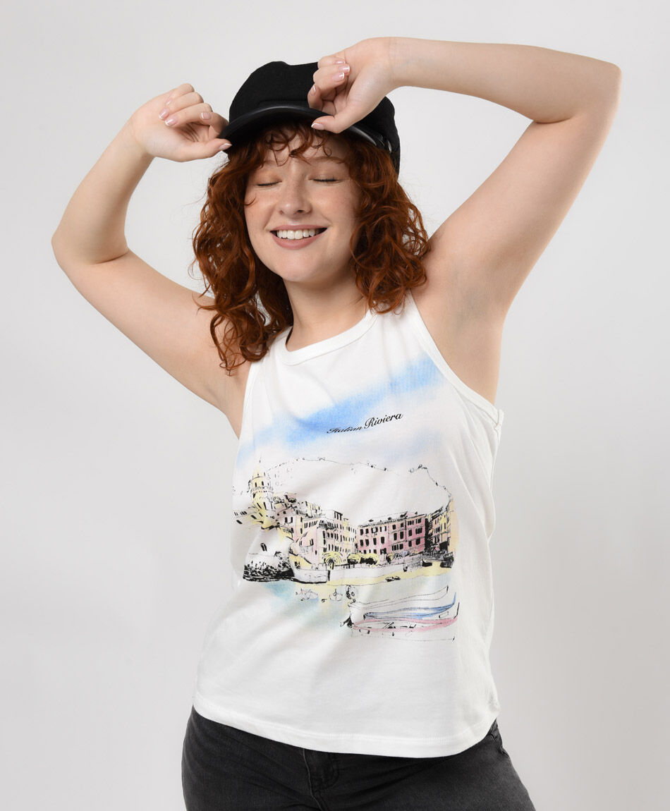 Polera mujer estampada italia